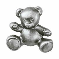Gartentraum.de Wandfigur kleiner Teddy aus Alu oder Bronze - Teddy / Aluminium hellgrau