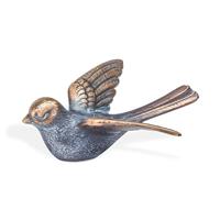 Gartentraum.de Kleiner Bronzevogel als Outdoor Dekoration - Vogel Fine / Bronze dunkelbraun