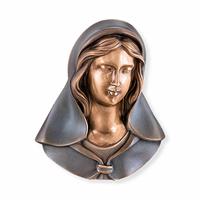 Gartentraum.de Wetterfeste Maria Bronzebüste als Wandrelief - Madonna Hosea / Bronze braun