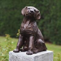 Gartentraum.de Brauner Welpe als Outdoor-Bronzeskulptur - Hund Pina