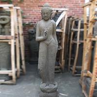 Gartentraum.de Unikat Stehende Budda Statue Daksha aus Stein / 150 cm