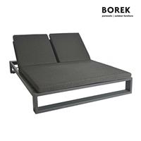 Gartentraum.de Loungebett mit Auflagen von Borek - dunkelgrau - Doppellounge Vitoria