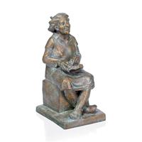 Gartentraum.de Limitierte Bronzestatue Großmutter mit Buch - Märchenstunde