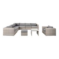 Gartentraum.de XXL Gartenlounge mit Auflagen - Rattanoptik - Lounge Pari