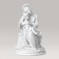 Gartentraum.de Sitzende Gartenstatue Madonna mit Kind - Marmorguss - Maria Pia Mater