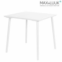Gartentraum.de Moderner Gartentisch quadratisch - 80x80cm - Aluminium - Max&Luuk - George Tisch / Weiß