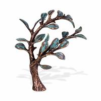 Gartentraum.de Bronzeskulptur Baum im Wind mit Blättern - Baum Hain / Bronze braun