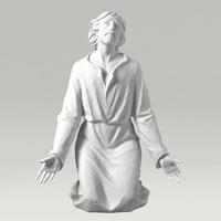 Gartentraum.de Jesusstatue im Gebet aus Marmorguss - Kniender Jesus