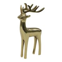 Gartentraum.de Kleine Hirsch Figur aus Aluminium - goldfarben - Dunder