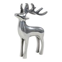 Gartentraum.de Kleine Hirsch Figur aus Aluminium - silberfarben - Dasher