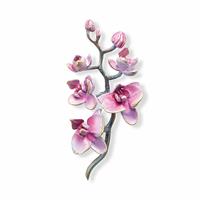 Gartentraum.de Blütenstiel aus Bronze zur Wandbefestigung - Orchideenblüten / Bronze braun