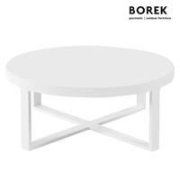 Gartentraum.de Runder Loungetisch für draußen - Borek - Aluminium - modern - Force Couchtisch / Weiß