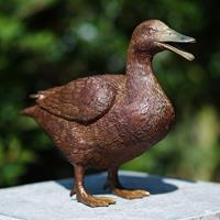 Gartentraum.de Bronze Ente - Vogelskulptur für draußen - Stockente