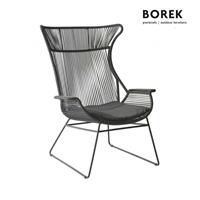 Gartentraum.de Borek Wing chair aus Ardenza-Rope - anthrazit - Hochlehner Silves