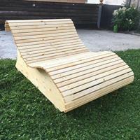Gartentraum.de Robuste Massivholz Sonnenliege als Einzelliege oder Doppelliege - Lettino Solido / 120cm / Fichtenholz