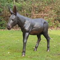 Gartentraum.de Große Garten Esel Skulptur aus Bronze - Fritz