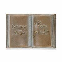Gartentraum.de Buch aus Bronze mit italienischer Inschrift - Buch Italiae / 6x4cm (BxT) / Bronze braun