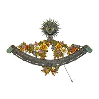 Gartentraum.de Stilvolle Vertikalsonnenuhr aus Metall für Haus & Garten kaufen - Blumenkomposition