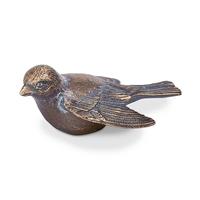 Gartentraum.de Bronze Gartendekoration - Vogelskulptur - Vogel Bano / Bronze hellbraun