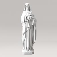 Gartentraum.de Heilige Maria Garten statue mit Blumen - Marmorguss - Madonna Stella / 30x9x10cm (HxBxT)