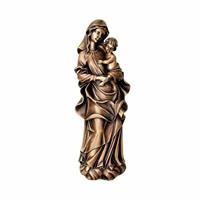 Gartentraum.de Garten Bronze Fassadendeko Maria mit Kind - Mutter Jesu Christi / Bronze Patina Wachsguss