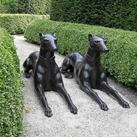 Gartentraum.de Große Bronze Hundefiguren für den Garten - Endy & Easgan