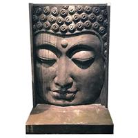 Gartentraum.de Steinguss Relief mit Buddha Gesicht als Wasserspiel für den Garten - Manik / mit Pumpe