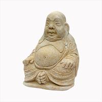 Gartentraum.de Außergewöhnliche Buddha-Dekofigur aus Steinguss - Daichi / Weiß