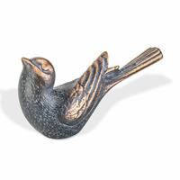 Gartentraum.de Stilvolle Vogelfigur aus robuster Bronze - Vogel Wini / Bronze braun