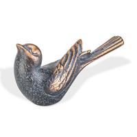 Gartentraum.de Stilvolle Vogelfigur aus robuster Bronze - Vogel Wini / Bronze hellbraun