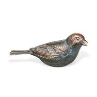 Gartentraum.de Vogel Gartenfigur aus Bronze mit Patina - Vogel Ona / Bronze braun