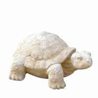 Gartentraum.de Kunstvolle Schildkröte aus Steinguss für den Garten - Kura / Portland weiß