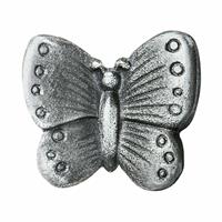 Gartentraum.de Kleine Wand Schmetterlingsfigur aus Metall - Schmetterling Tom / Aluminium dunkelgrau