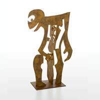 Gartentraum.de Limitierte Bronze Kunstskulptur in Rostoptik - Mensch mit Mensch