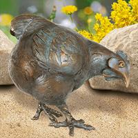 Gartentraum.de Hühnerfigur als Gartendeko - Henne aus Bronze - Huhn