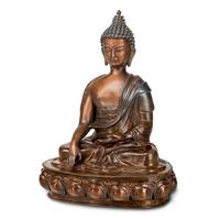 Gartentraum.de Buddha Garetnskulptur mit Handgeste Erdberührung aus Bronze - Buddha Sakyamuni