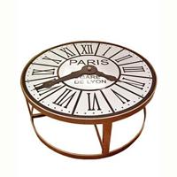 Gartentraum.de Ausgefallener Tisch mit Uhr Design antik - Elaine / silber