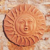 Gartentraum.de Sonnen Wandrelief aus Terracotta Wasserspeier - Luce