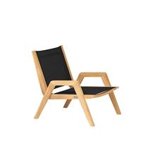 Gartentraum.de Bequemer Lounge-Sessel aus Teakholz für den Garten - Harriett Loungechair / Schwarz