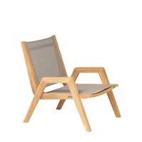 Gartentraum.de Bequemer Lounge-Sessel aus Teakholz für den Garten - Harriett Loungechair / Taupe