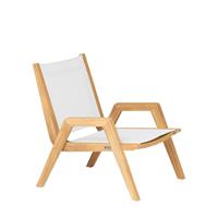 Gartentraum.de Bequemer Lounge-Sessel aus Teakholz für den Garten - Harriett Loungechair / Weiß