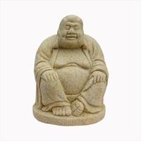 Gartentraum.de Edle Buddha Skulptur aus Steinguss  - Asuka  / Sand