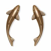 Gartentraum.de Gartendeko Set aus 2 Fischfiguren - Bronze/Alu - Fische Han / Bronze Patina Wachsguss