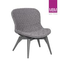 Gartentraum.de Geflochtener Loungesessel mit Rückenlehne in Stone Grey von MBM - Loungesessel Orlando