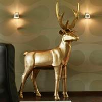 Gartentraum.de Rentier Figur aus Polystone - Indoor - Gold - Prancer