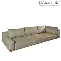 Gartentraum.de Max & Luuk Lounge Sofa mit Polstern und zwei Armlehnen - Luke 3-Sitzer