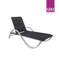 Gartentraum.de MBM Gartenliege aus Aluminium, Resysta & Kunststoffgeflecht - verstellbar - Sonnenliege Bow / Schwarz