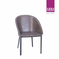 Gartentraum.de Garten-Sessel von MBM aus Resysta und Schmiedeeisen - Sessel Formula / mit Sitzkissen Granit