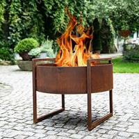 Gartentraum.de Feuerschale auf Füßen aus Rost Metall - Lycian