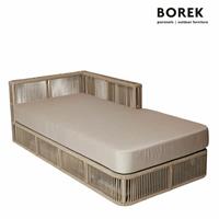 Gartentraum.de Chaiselongue von Borek - Aluminium - mit Polster Kissen - beige - Lincoln Chaiselongue links